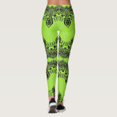 Imitate Black Lace Fishnet Leggings Neon Green Col (Rückseite)