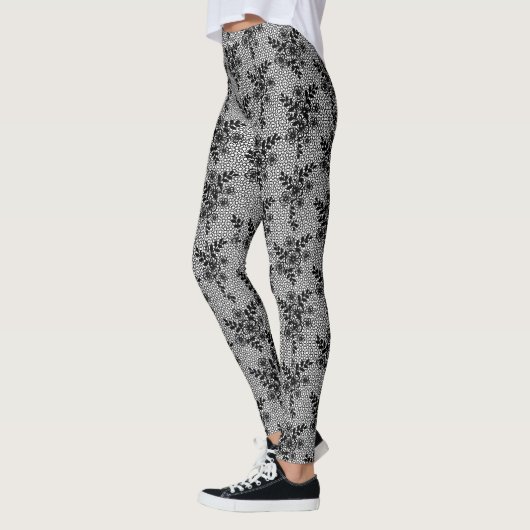 Imitate Black Lace Fishnet Leggings Romantisches D (Links)