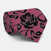 Imitate Black Lace Fishnet Neck Tie - Farben auswä Krawatte (Gerollt)