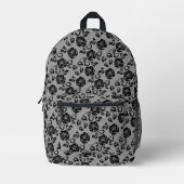 Imitate Black Lace Rose Fishnet Backpack Bedruckter Rucksack (Vorderseite)