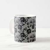 Imitate Black Lace Rose Fishnet Coffee Tasse (Vorderseite Links)