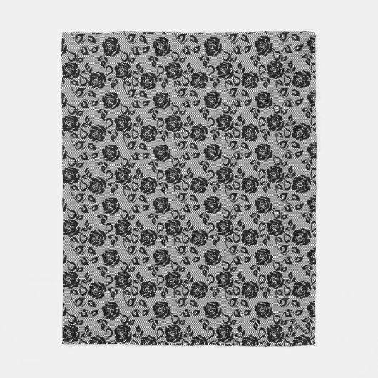 Imitate Black Lace Rose Fishnet Fleece Blankon (Vorderseite)