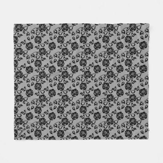 Imitate Black Lace Rose Fishnet Fleece Blankon (Vorderseite (Horizontal))