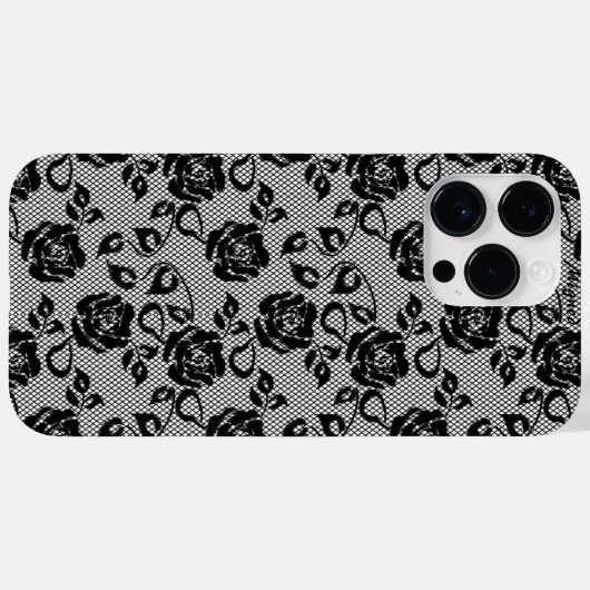 Imitate Black Lace Rose Fishnet iPhone Fall Case-Mate iPhone Hülle (Rückseite (Horizontal))