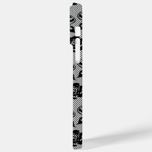 Imitate Black Lace Rose Fishnet iPhone Fall Case-Mate iPhone Hülle (Rückseite / Links)