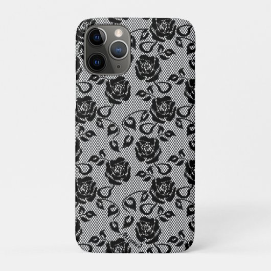 Imitate Black Lace Rose Fishnet iPhone Fall Case-Mate iPhone Hülle (Rückseite)