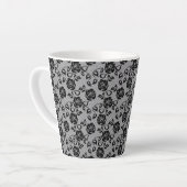 Imitate Black Lace Rose Fishnet Latte Tasse (Linke Ecke)