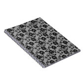 Imitate Black Lace Rose Fishnet Notebook Romantik Notizblock (Rechte Seite)