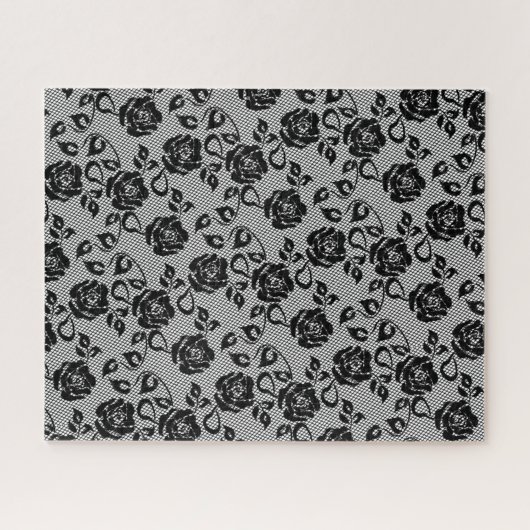 Imitate Black Lace Rose Fishnet Puzzle Geschenk (Horizontal)