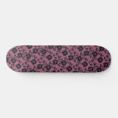 Imitate Black Lace Rose Fishnet Skateboard (Horizontal)