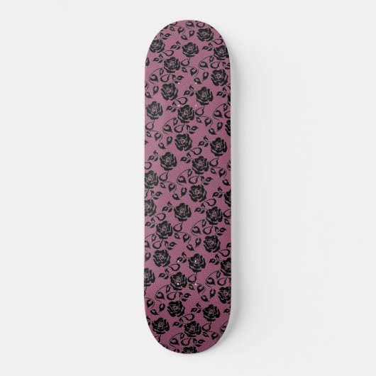 Imitate Black Lace Rose Fishnet Skateboard (Vorderseite)