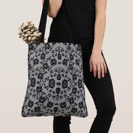 Imitate Black Lace Rose Fishnet Totbeutel Tasche (Von Nahem)
