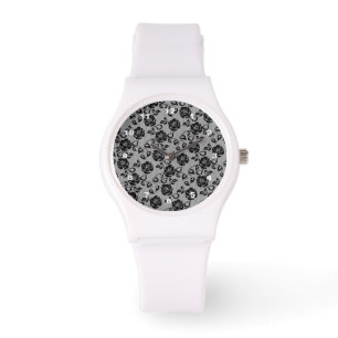 Imitate Black Lace Rose Fishnet Watch Geschenk Armbanduhr