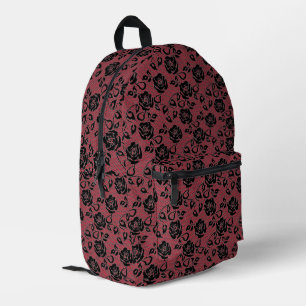 Imitate Black Lace Rosen Fishnet Red Backpack Bedruckter Rucksack