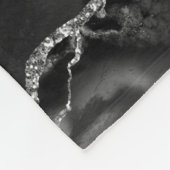 Imitate Black Marbled Agate Elegante Silver Glitze Fleecedecke (Ecke)