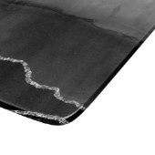 Imitate Black Marbled Agate Elegante Silver Glitze Schneidebrett (Ecke)