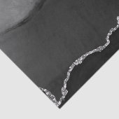Imitate Black Marbled Agate Elegante Silver Glitze Seidenpapier (Ausschnitt)