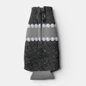 Imitate Black Sequins Glitzern und Diamonds Flaschenkühler (Rückseite)