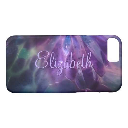 Imitate Blasglas-Individuelle Name Case-Mate iPhone Hülle (Rückseite (Horizontal))