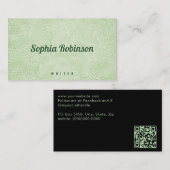 Imitate Blassgrüne Lederkarte Visitenkarte (Vorne/Hinten)