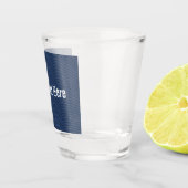 Imitate Blau Jeans Fabric Custom Text Shot Glass Schnapsglas (Rechts)