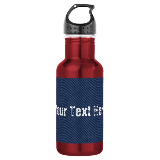 Imitate Blau Jeans Stoffe Wasserflasche Eigener Te (Vorderseite)