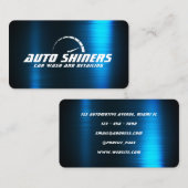 Imitate blaue Visitenkarte aus Metall (Vorne/Hinten)