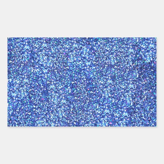 Imitate Blauer Glitzer Blank Template Glamour Clas Rechteckiger Aufkleber (Vorderseite)