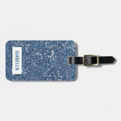 Imitate Blauer Glitzer Textur mit benutzerdefinier Gepäckanhänger (Vorderseite horizontal)