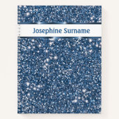Imitate Blauer Glitzer Textur mit benutzerdefinier Notizblock (Vorderseite)