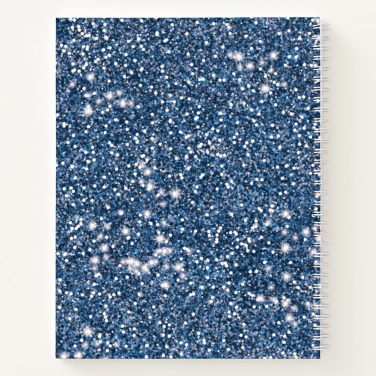 Imitate Blauer Glitzer Textur mit benutzerdefinier Notizblock (Rückseite)