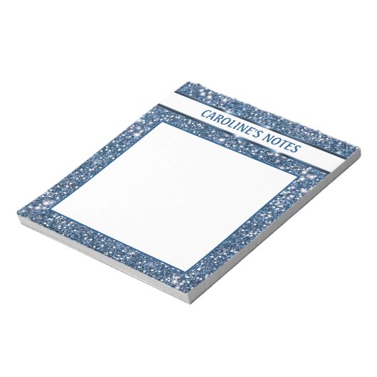 Imitate Blauer Glitzer Textur mit benutzerdefinier Notizblock (Rotiert)