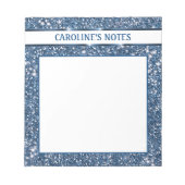 Imitate Blauer Glitzer Textur mit benutzerdefinier Notizblock (Vorderseite)