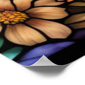 Imitate Bleibespannter Glasdrache mit Blume Poster (Ecke)