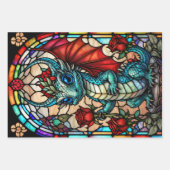 Imitate Bleidrache aus Glas mit Rose Geschenkpapier Set (Vorderseite 3)