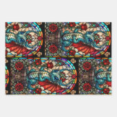 Imitate Bleidrache aus Glas mit Rose Geschenkpapier Set (Vorderseite 2)