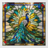 Imitate Bleiglas Peacock Fensteraufkleber (Blatt)