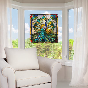 Imitate Bleiglas Peacock Fensteraufkleber