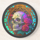 Imitate Bleiglas Schädel Getränkeuntersetzer (Vorne)