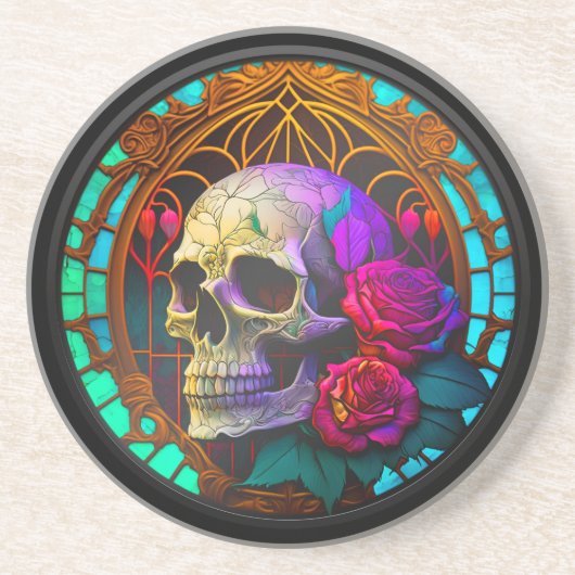 Imitate Bleiglas Schädel Getränkeuntersetzer (Vorne)