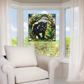 Imitate Bleiglas Schwarzer Panther Fensteraufkleber
