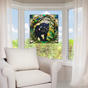 Imitate Bleiglas Schwarzer Panther Fensteraufkleber