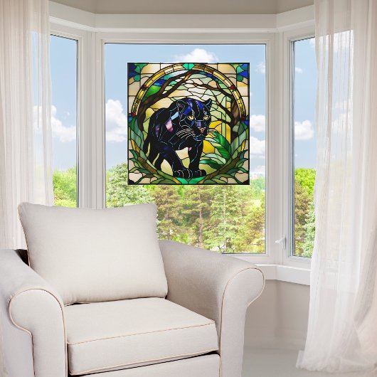 Imitate Bleiglas Schwarzer Panther Fensteraufkleber