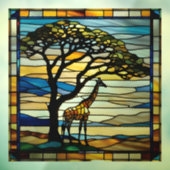 Imitate Bleigläser Giraffe neben Baum Fensteraufkleber (Blatt 3)