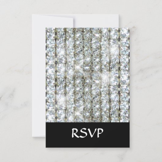 Imitate Bling RSVP Karte (Vorderseite)