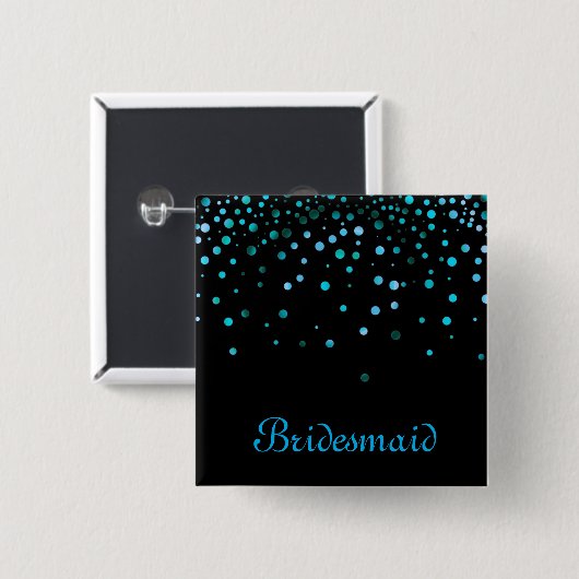 Imitate Blue Confetti Glitzern Button (Vorne & Hinten)
