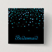 Imitate Blue Confetti Glitzern Button (Vorderseite)