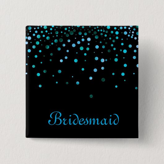 Imitate Blue Confetti Glitzern Button (Vorderseite)