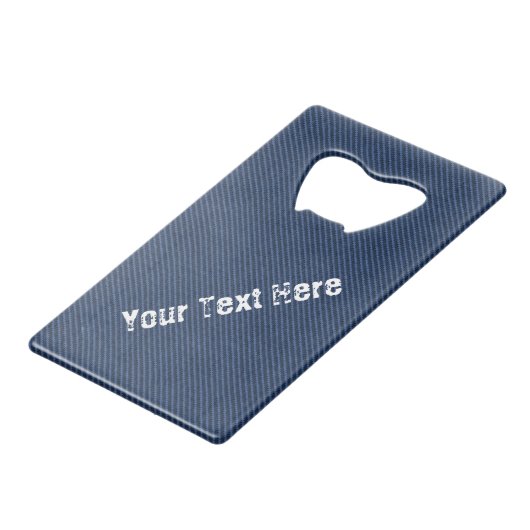 Imitate Blue Denim Flaschenöffner mit benutzerdefi (Vorderseite Schrägansicht)