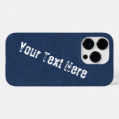 Imitate Blue Denim iPhone Case mit benutzerdefinie (Rückseite (Horizontal))